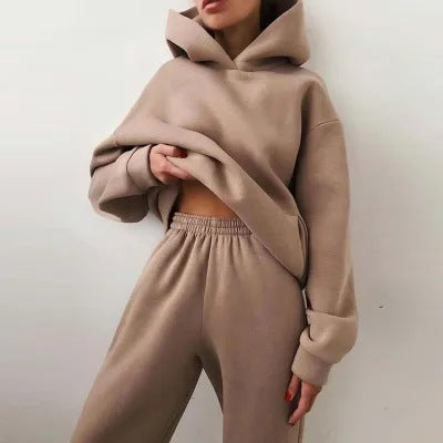 Set di tuta con hoodie alla moda per donne – Outfit casual comodo con vestibilità oversize