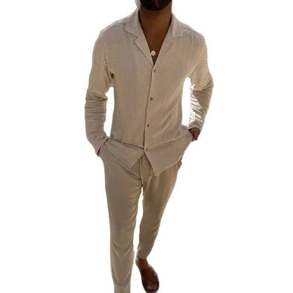 Elegante completo a due pezzi per uomo – Outfit casual con camicia e pantaloni