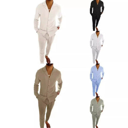 Elegante completo a due pezzi per uomo – Outfit casual con camicia e pantaloni