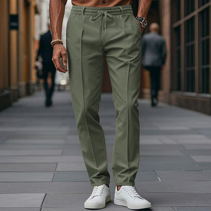 Pantaloni Eleganti Stretch con Coulisse per Uomo – Pantaloni Casual Moderni per Tempo Libero e Business
