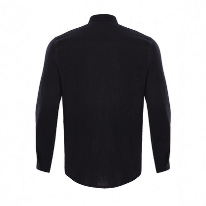 Camicia leggera in lino con colletto alla coreana – Camicia estiva traspirante per uomini