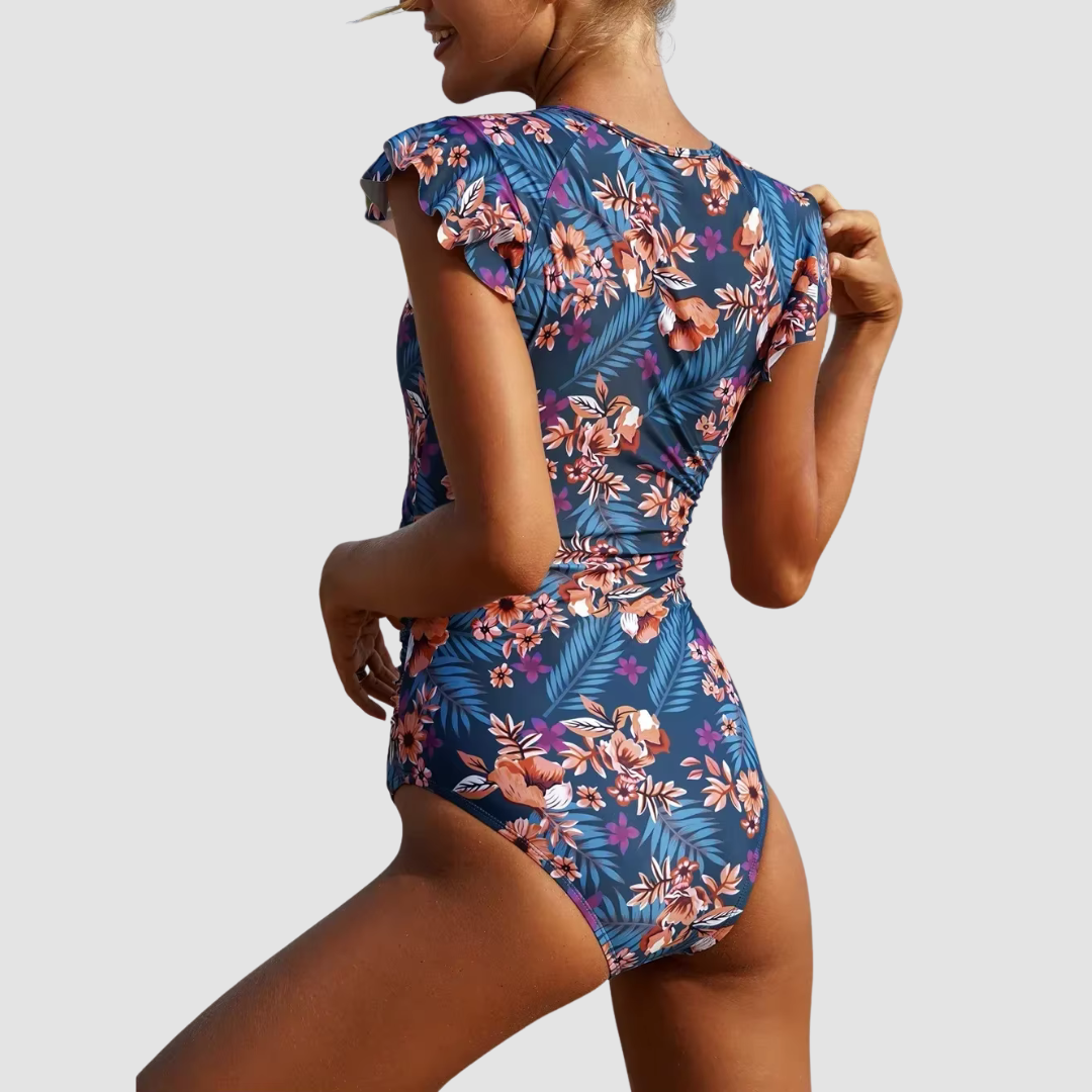 Costume da bagno sportivo da donna con zip – Modellante e comodo per spiaggia e piscina
