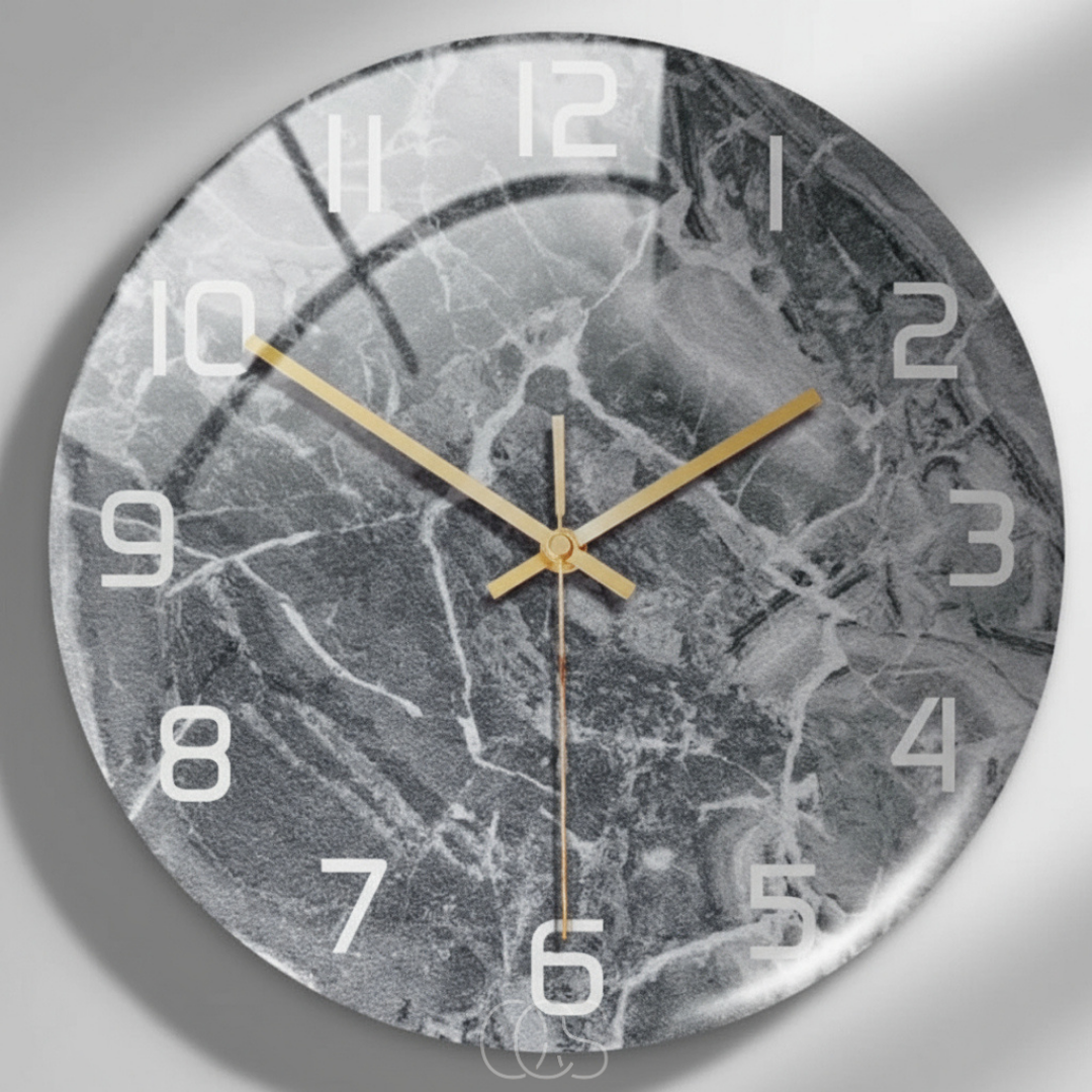 Ambrélie - Orologio da parete elegante e lucido con effetto marmo