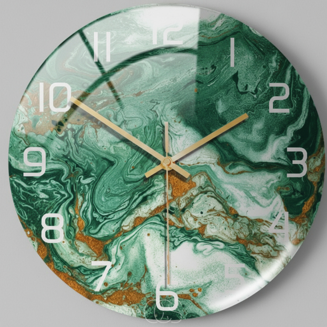 Ambrélie - Orologio da parete elegante e lucido con effetto marmo