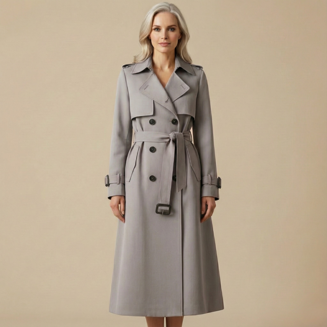 Kaélis - Trench-Coat senza tempo per donne, cappotto primaverile con fodera a quadri