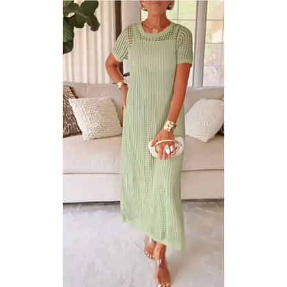 Abito estivo leggero in maglia per donne – Maxi abito arioso con caduta elegante