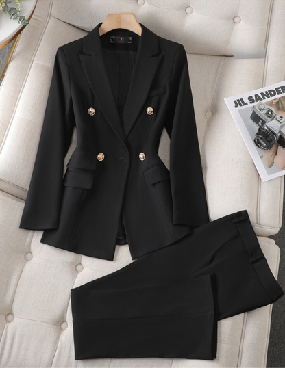 Kounie - Blazer e completo pantaloni con pieghe doppie