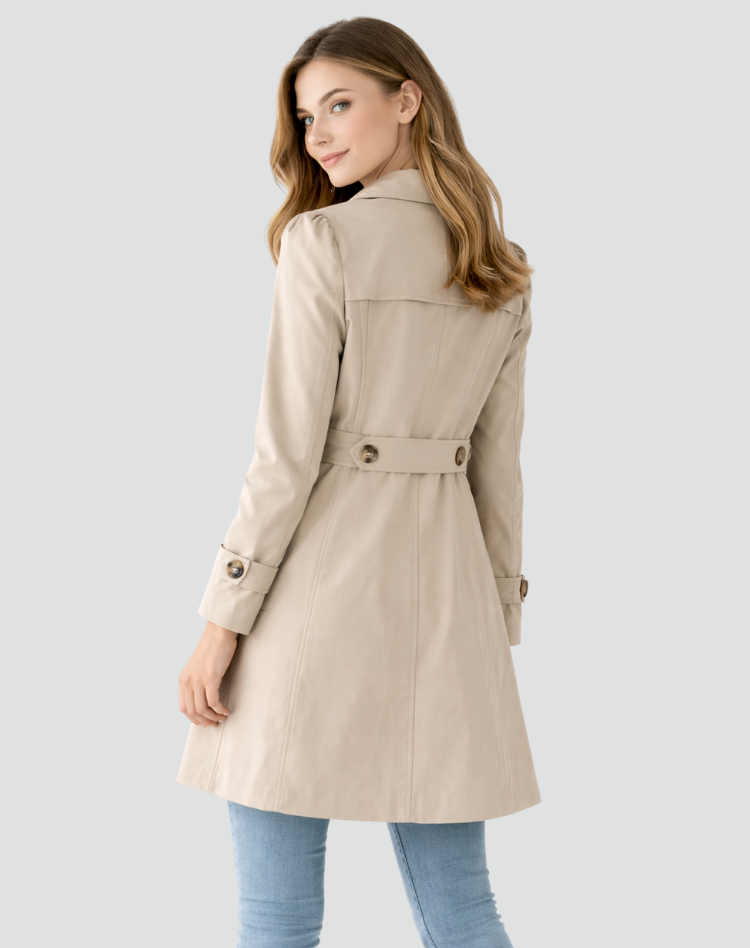 Trench elegante con cintura in vita – Cappotto da donna senza tempo per la transizione