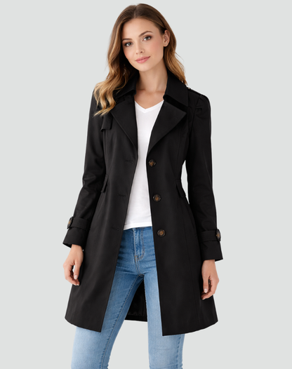 Trench elegante con cintura in vita – Cappotto da donna senza tempo per la transizione