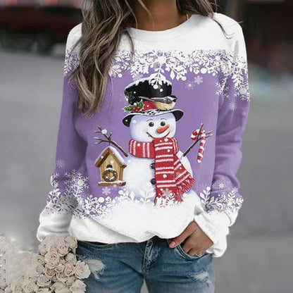 Lisha - Maglione di Natale per donne con pupazzo di neve