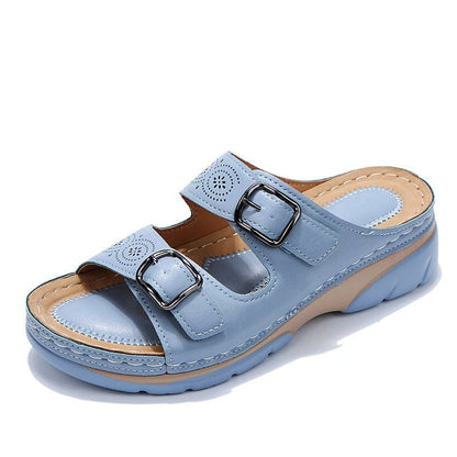 Comode sandali da donna con fibbie – Pantofole ortopediche slip-on per la vita quotidiana e l'estate
