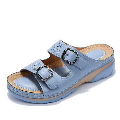 Comode sandali da donna con fibbie – Pantofole ortopediche slip-on per la vita quotidiana e l'estate