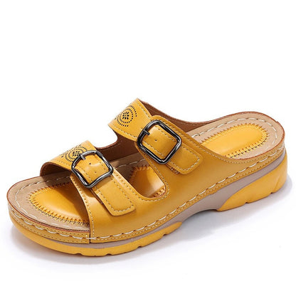 Comode sandali da donna con fibbie – Pantofole ortopediche slip-on per la vita quotidiana e l'estate