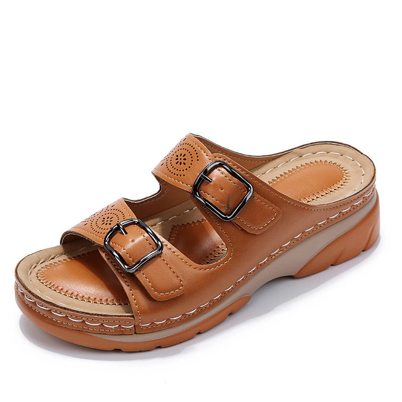 Comode sandali da donna con fibbie – Pantofole ortopediche slip-on per la vita quotidiana e l'estate