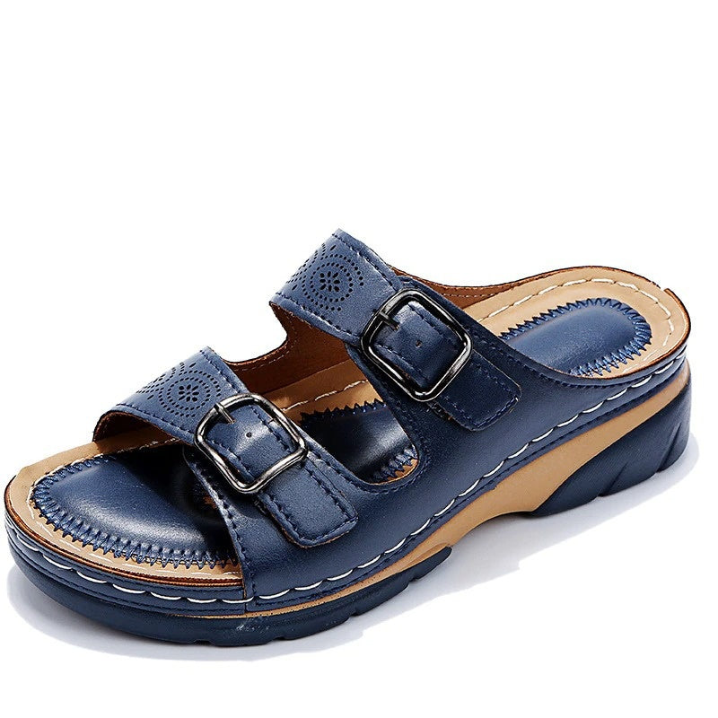 Comode sandali da donna con fibbie – Pantofole ortopediche slip-on per la vita quotidiana e l'estate
