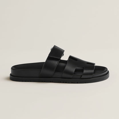 Eleganti ciabatte in pelle per donna con chiusura in velcro – Comode e Minimaliste