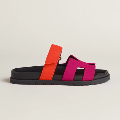 Eleganti ciabatte in pelle per donna con chiusura in velcro – Comode e Minimaliste