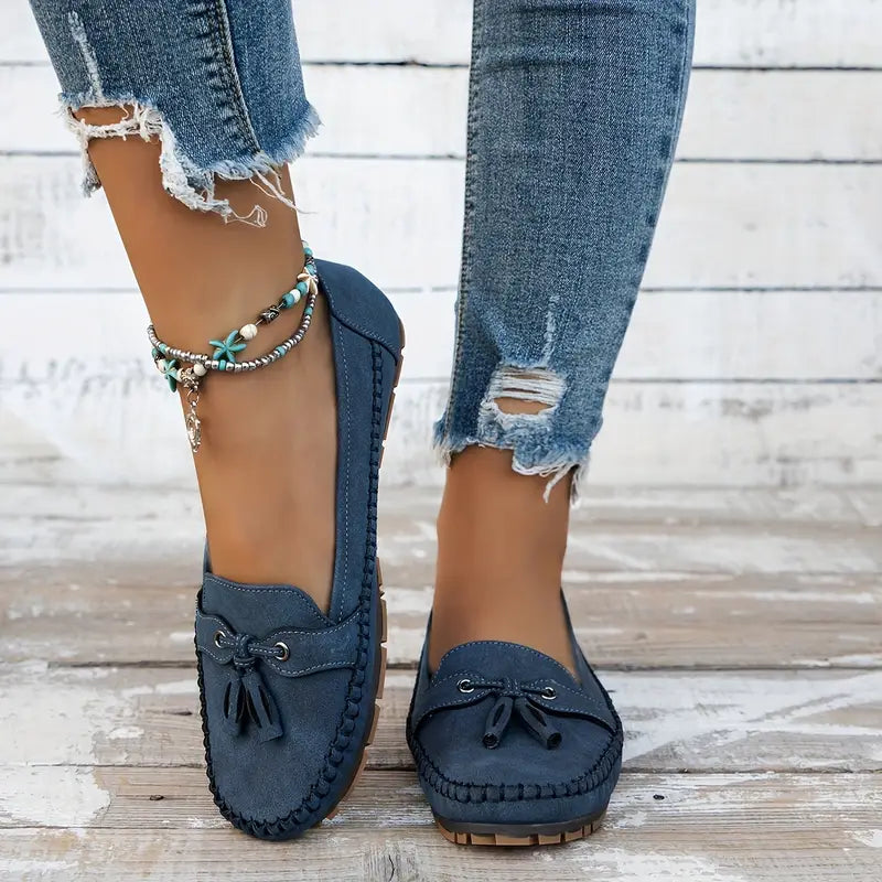 Mocassini comodi con frange per donne – Leggeri loafer slip-on per uso quotidiano e tempo libero