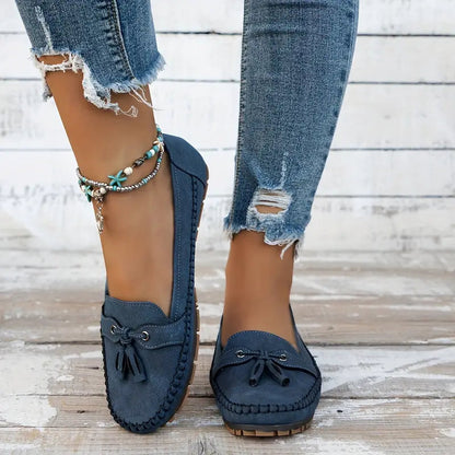 Mocassini comodi con frange per donne – Leggeri loafer slip-on per uso quotidiano e tempo libero