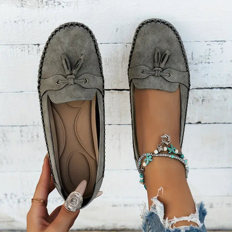 Mocassini comodi con frange per donne – Leggeri loafer slip-on per uso quotidiano e tempo libero