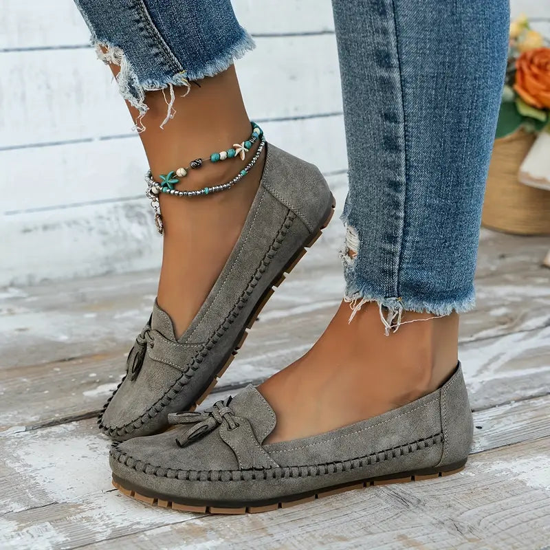 Mocassini comodi con frange per donne – Leggeri loafer slip-on per uso quotidiano e tempo libero