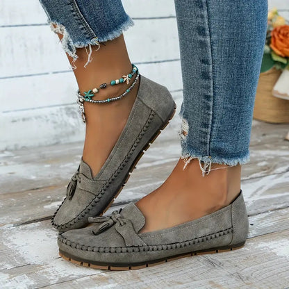 Mocassini comodi con frange per donne – Leggeri loafer slip-on per uso quotidiano e tempo libero