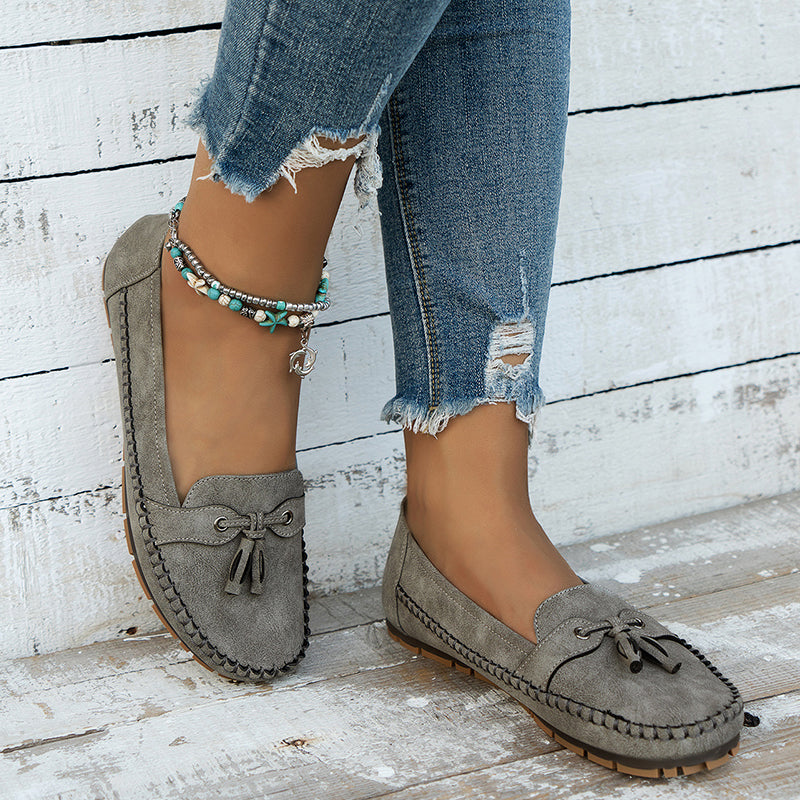 Mocassini comodi con frange per donne – Leggeri loafer slip-on per uso quotidiano e tempo libero