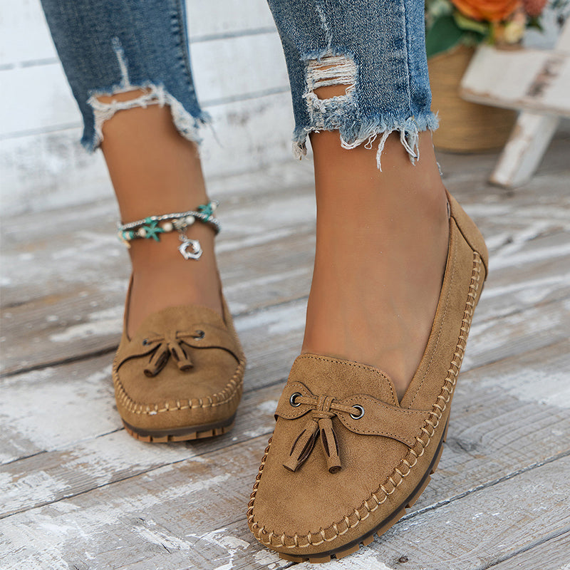 Mocassini comodi con frange per donne – Leggeri loafer slip-on per uso quotidiano e tempo libero
