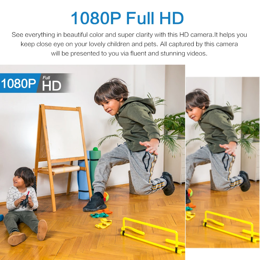 MiniVigi - Mini-Camera Wi-Fi impermeabile 1080P con visione notturna a 160°