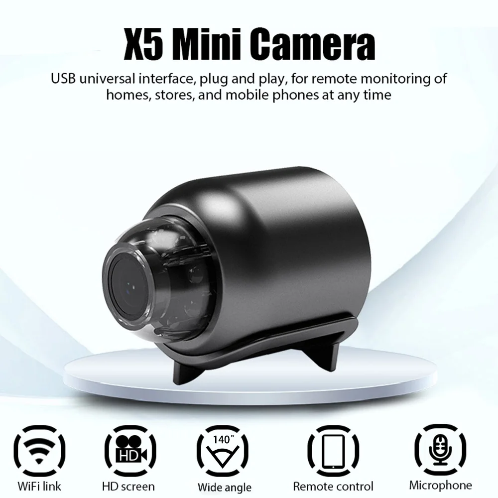 MiniVigi - Mini-Camera Wi-Fi impermeabile 1080P con visione notturna a 160°