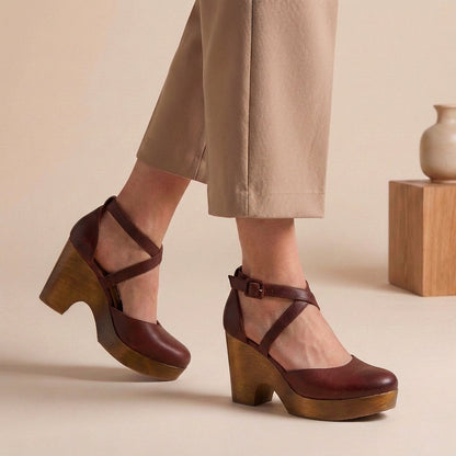 Comode décolleté con plateau per donna – Eleganti scarpe con tacco a blocco per il quotidiano e l'ufficio