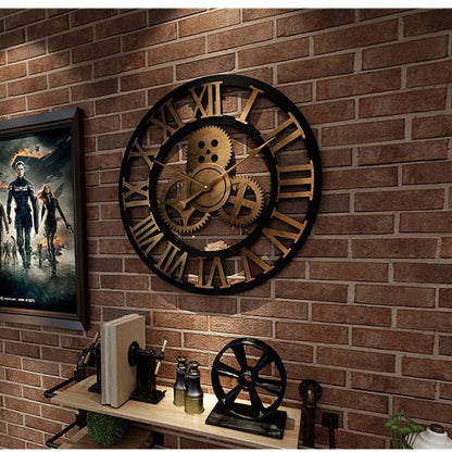 Retrovia - Orologio da parete in stile retro-industriale | Orologio elegante | Industriale / Moderno