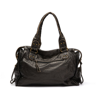Lunéthra - Borsa nera elegante per lo shopping