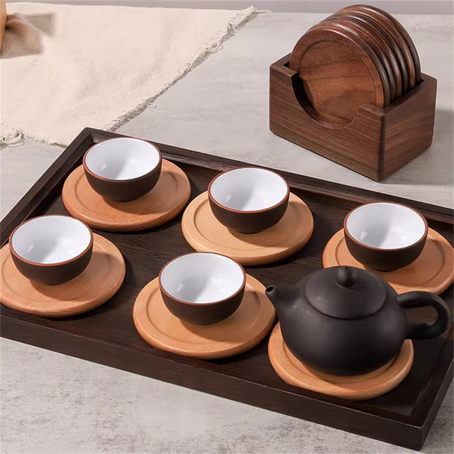 ArtboisZen - Set di Sottobicchieri in Legno Giapponese