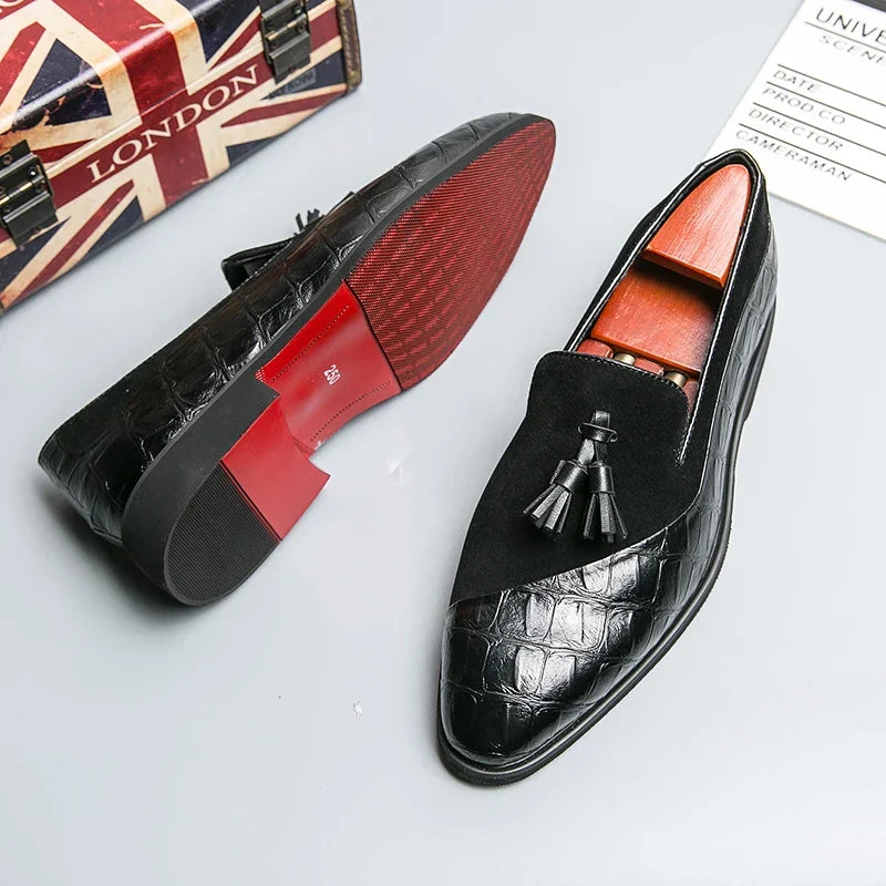 Elegante Mocassino con Design a Frange per Uomini – Scarpe da Business Classiche in Finta Pelle