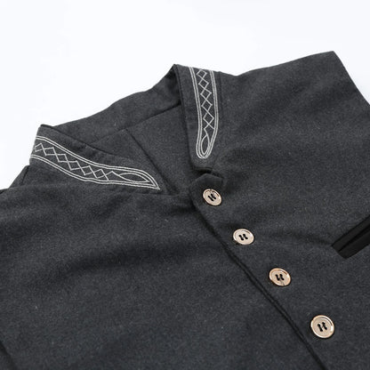 Elegante gilet da uomo in stile tradizionale con colletto alto – Classica chiusura a bottoni e stile senza tempo