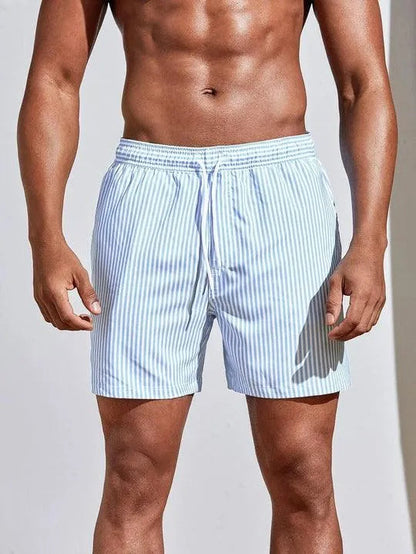 Pantaloni da bagno a righe per uomo con cordoncino – Pantaloni estivi leggeri e ad asciugatura rapida