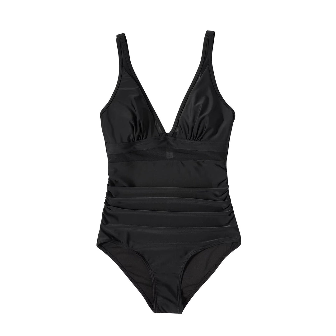 Costume da bagno elegante per donne con dettagli in rete – Scollo a V profondo e modellante