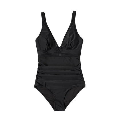 Costume da bagno elegante per donne con dettagli in rete – Scollo a V profondo e modellante