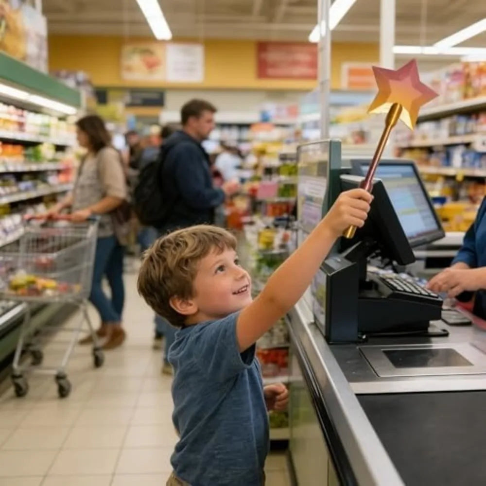 Bastone Magico per Portacarte 3D | Portacarte di pagamento contactless con stella | Oggi: 1+1 GRATIS