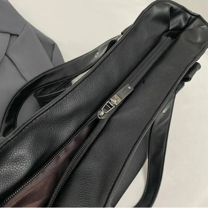 Marine - Grande borsa a mano in pelle morbida