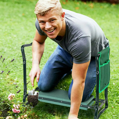 Jardek - Sgabello pieghevole per il giardino con tasche per le ginocchia