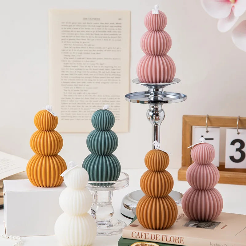 VagueÉclat - Candela Profumata Design Geometrico con Motivo a Onde