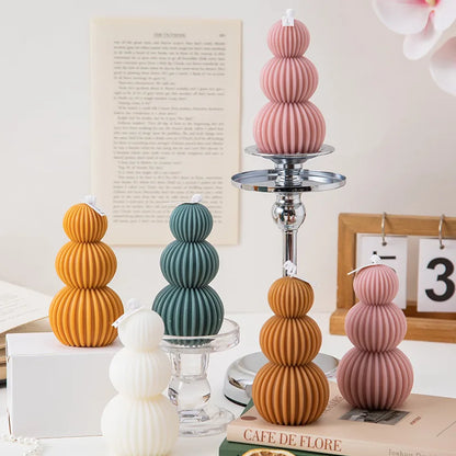 VagueÉclat - Candela Profumata Design Geometrico con Motivo a Onde