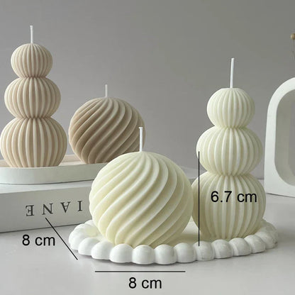 VagueÉclat - Candela Profumata Design Geometrico con Motivo a Onde