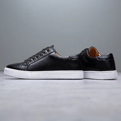 Sneaker in pelle da uomo moderne con suola bianca – Scarpe casual eleganti per il quotidiano e il business