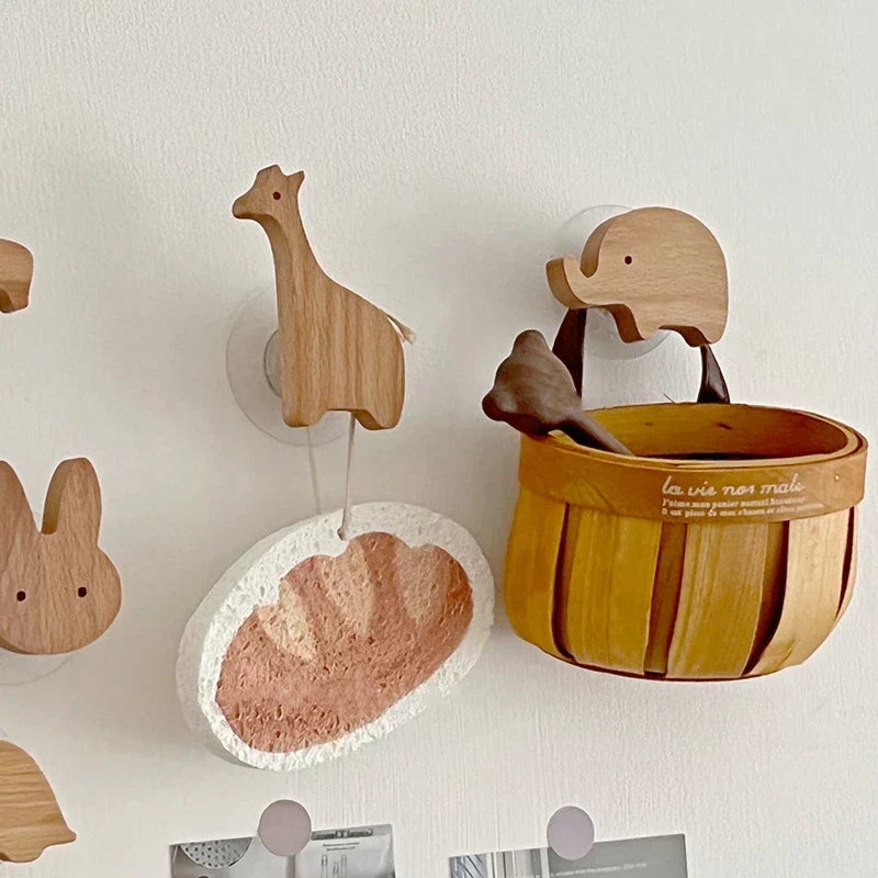 BoisMalin - Ganci a muro giocosi in legno con motivi animali