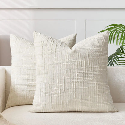 BambouLuxe - Fodera decorativa per cuscino in chenille con struttura in bambù