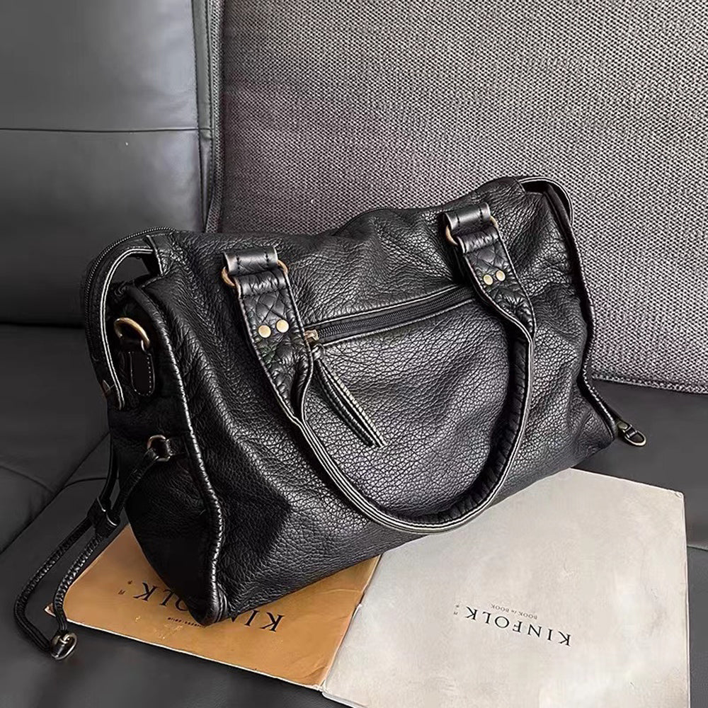Lunéthra - Borsa nera elegante per lo shopping