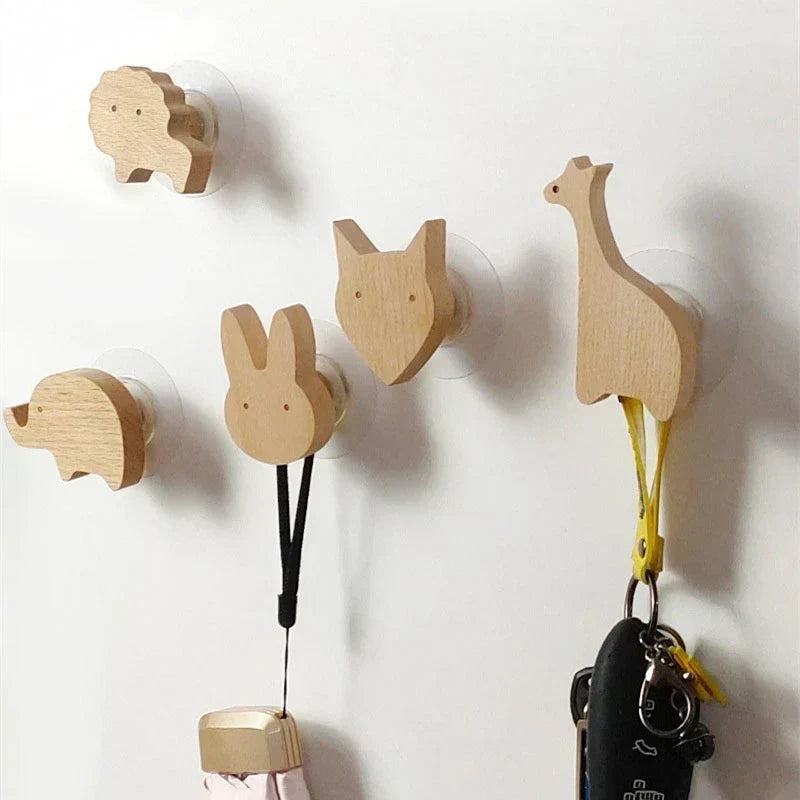 BoisMalin - Ganci a muro giocosi in legno con motivi animali